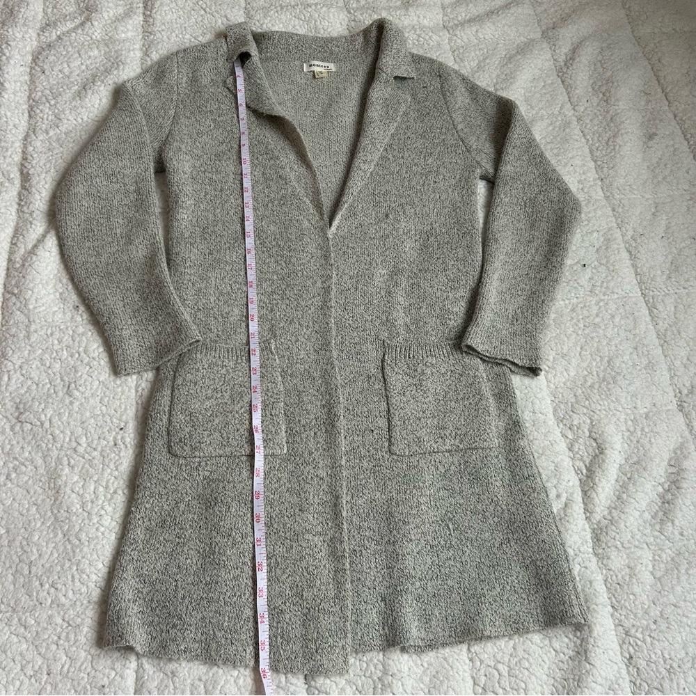 MONTEAU Gray Knit Cardigan Sweater Open Front - Picture 6 of 14